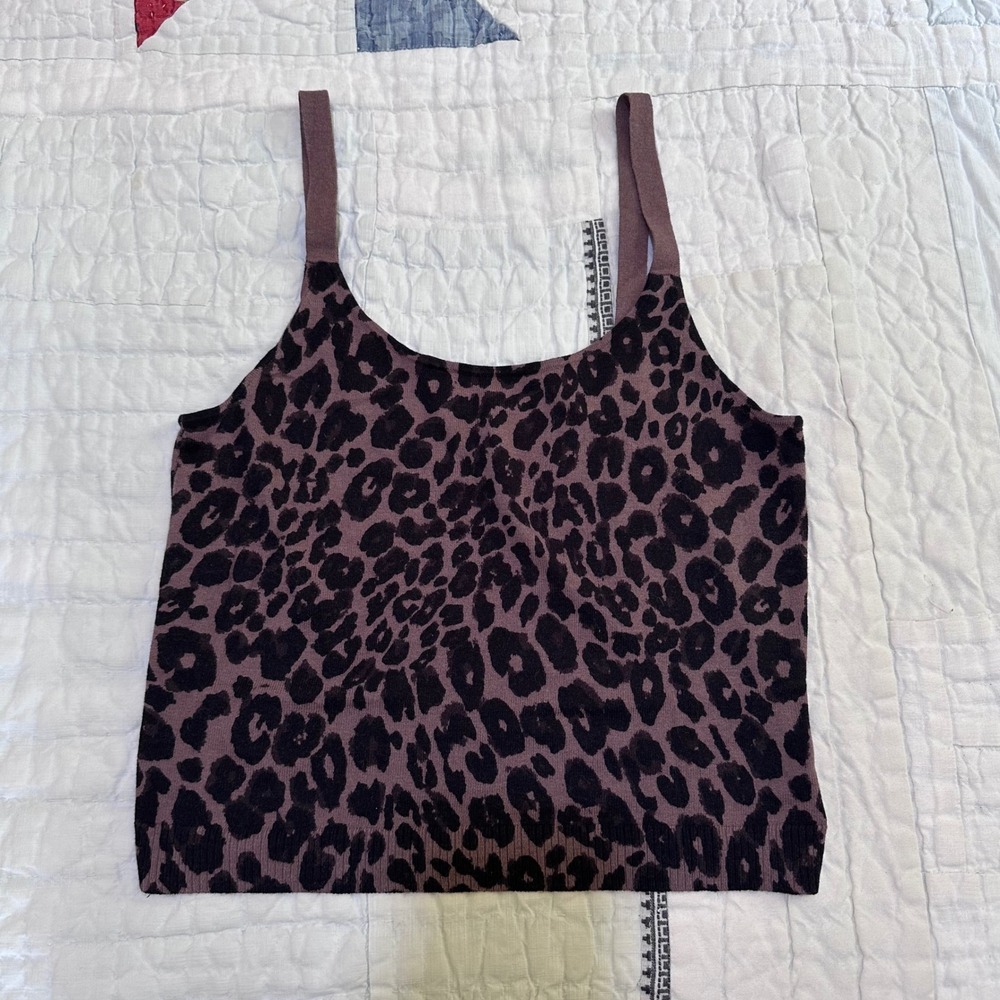 Sanctuary Knit Tank Top Leopard Print